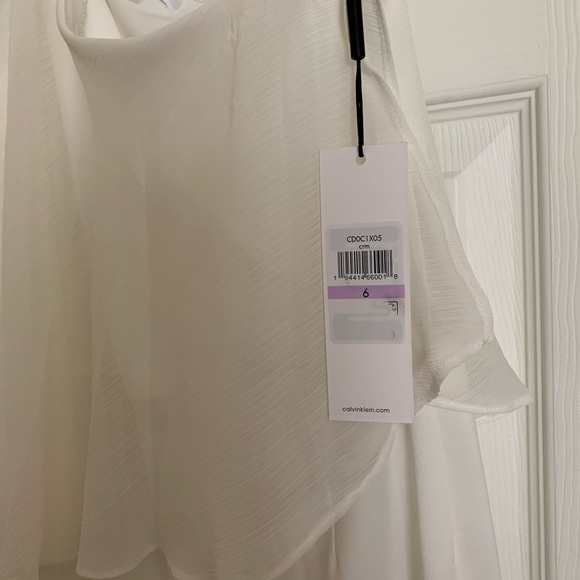 Calvin Klein One Shoulder Chiffon Jumpsuit Sz6 NWT - Picture 8 of 8